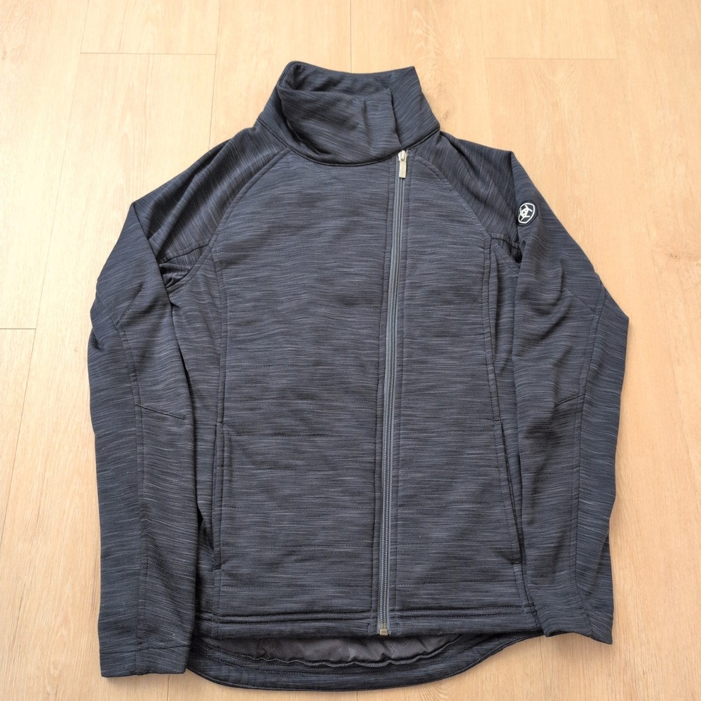 Ariat Women XS Gray Space Dye Asymmetrical Zip up Softshell Jacket